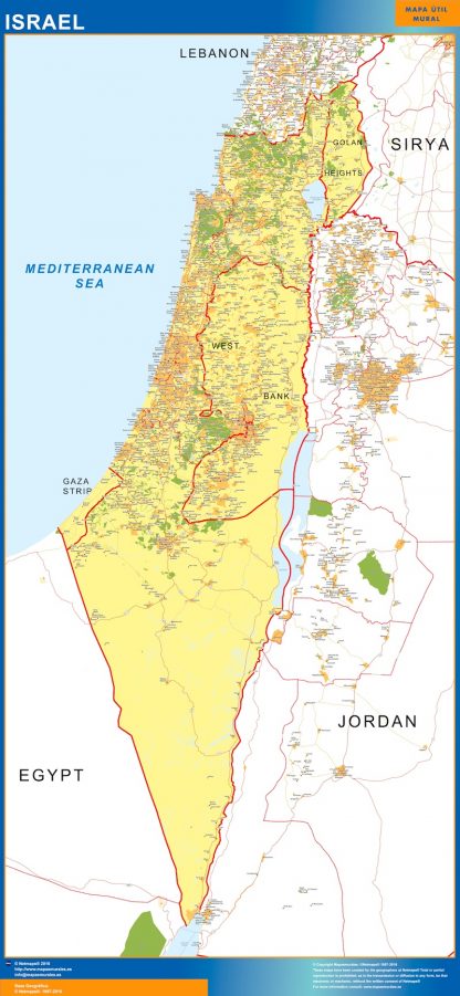 Mapa Israel gigante. Mapas grandes para Chile y América