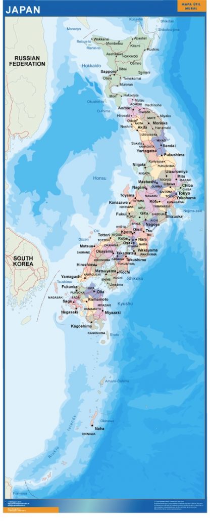 Mapa Japon gigante. Mapas grandes para Chile y América