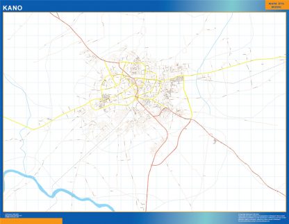 Mapa Kano en Nigeria gigante. Mapas grandes para Chile y América
