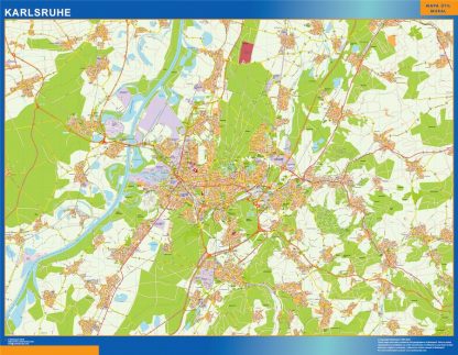 Mapa Karlsruhe en Alemania gigante. Mapas grandes para Chile y América