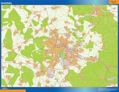 Mapa Kassel en Alemania gigante. Mapas grandes para Chile y América