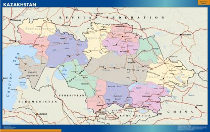 Mapa Kazakhstan gigante. Mapas grandes para Chile y América