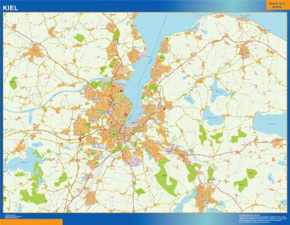 Mapa Kiel en Alemania gigante. Mapas grandes para Chile y América