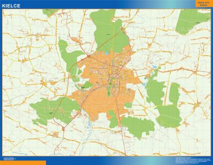 Mapa Kielce Polonia gigante. Mapas grandes para Chile y América