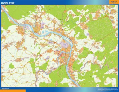 Mapa Koblenz en Alemania gigante. Mapas grandes para Chile y América