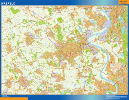 Mapa Krefeld en Alemania gigante. Mapas grandes para Chile y América