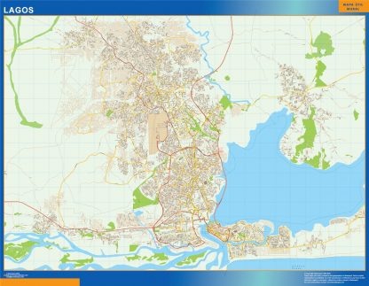 Mapa Lagos en Nigeria gigante. Mapas grandes para Chile y América