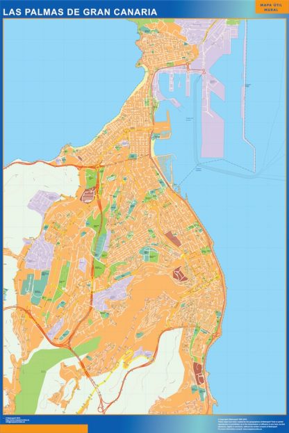 Mapa Las Palmas De Gran Canaria callejero gigante. Mapas grandes para Chile y América