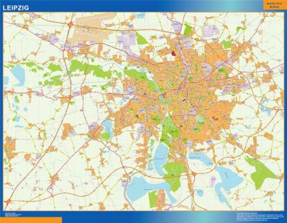 Mapa Leipzig en Alemania gigante. Mapas grandes para Chile y América