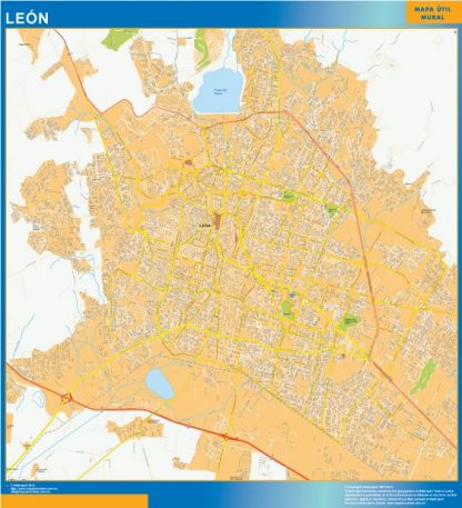 Mapa Leon Centro en Mexico gigante. Mapas grandes para Chile y América