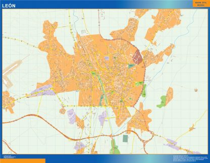 Mapa Leon callejero gigante. Mapas grandes para Chile y América