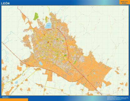 Mapa Leon en Mexico gigante. Mapas grandes para Chile y América