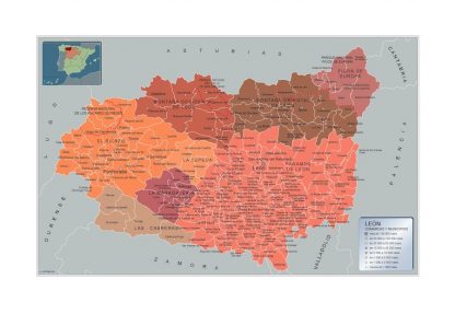 Mapa Leon por municipios gigante. Mapas grandes para Chile y América