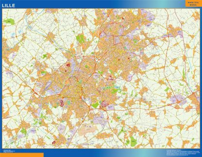 Mapa Lille en Francia gigante. Mapas grandes para Chile y América