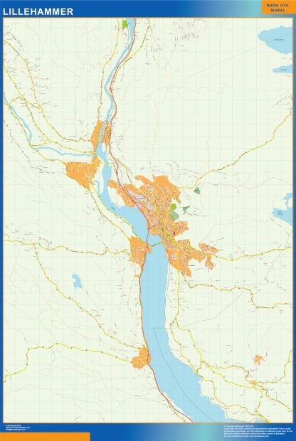 Mapa Lillehammer en Noruega gigante. Mapas grandes para Chile y América