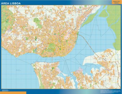 Mapa Lisboa área urbana gigante. Mapas grandes para Chile y América