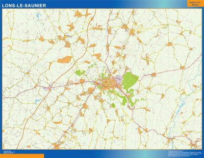 Mapa Lons Le Saunier en Francia gigante. Mapas grandes para Chile y América