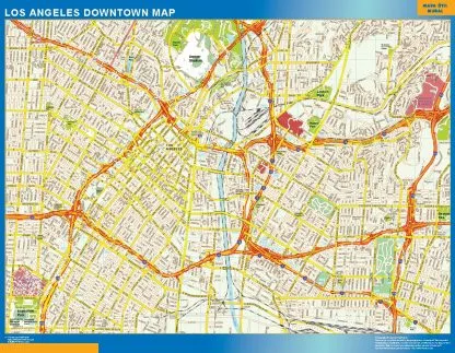 Mapa Los Angeles downtown gigante. Mapas grandes para Chile y América