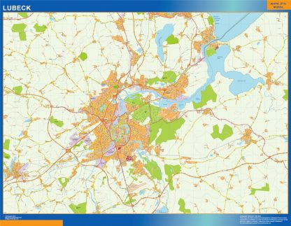 Mapa Lubeck en Alemania gigante. Mapas grandes para Chile y América