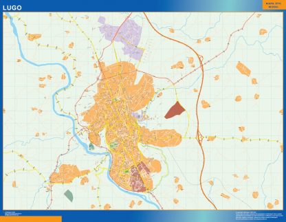 Mapa Lugo callejero gigante. Mapas grandes para Chile y América