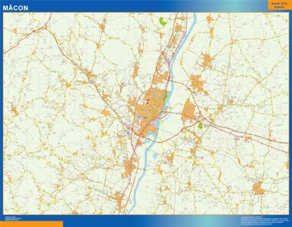 Mapa Macon en Francia gigante. Mapas grandes para Chile y América