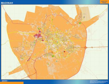 Mapa Madinah en Arabia Saudita gigante. Mapas grandes para Chile y América