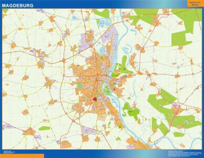 Mapa Magdeburg en Alemania gigante. Mapas grandes para Chile y América