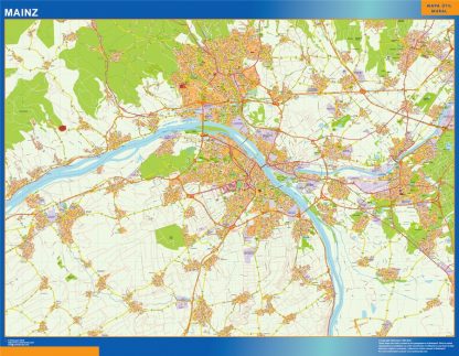 Mapa Mainz en Alemania gigante. Mapas grandes para Chile y América