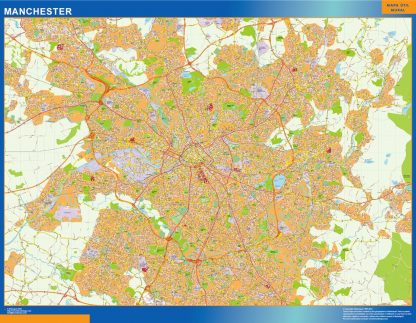 Mapa Manchester gigante. Mapas grandes para Chile y América
