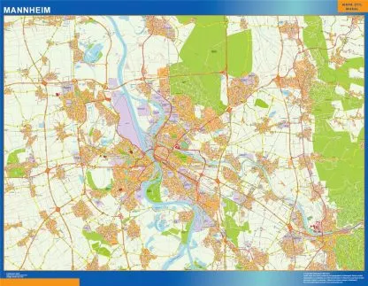 Mapa Mannheim en Alemania gigante. Mapas grandes para Chile y América