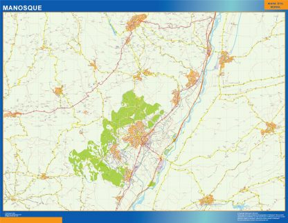 Mapa Manosque en Francia gigante. Mapas grandes para Chile y América