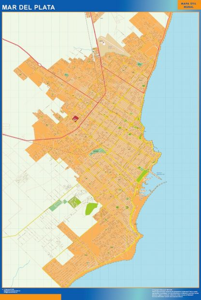 Mapa Mar del Plata en Argentina gigante. Mapas grandes para Chile y América
