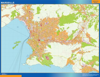 Mapa Marseille en Francia gigante. Mapas grandes para Chile y América