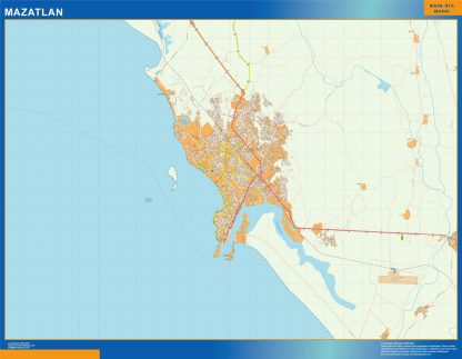 Mapa Mazatlan en Mexico gigante. Mapas grandes para Chile y América