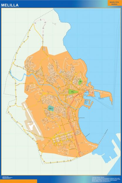 Mapa Melilla callejero gigante. Mapas grandes para Chile y América