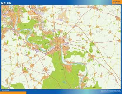 Mapa Melun en Francia gigante. Mapas grandes para Chile y América