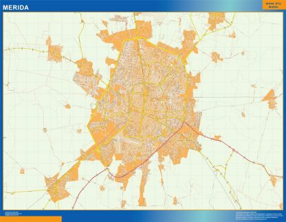 Mapa Merida en Mexico gigante. Mapas grandes para Chile y América
