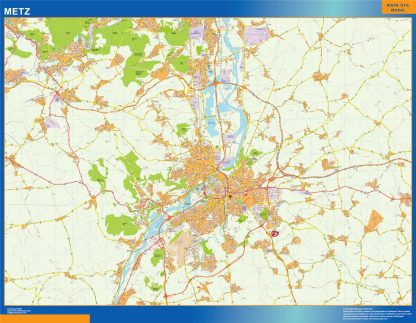 Mapa Metz en Francia gigante. Mapas grandes para Chile y América