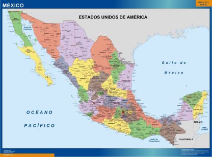 Mapa Mexico Politico gigante. Mapas grandes para Chile y América