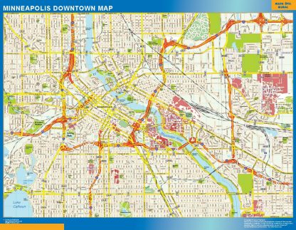 Mapa Minneapolis downtown gigante. Mapas grandes para Chile y América