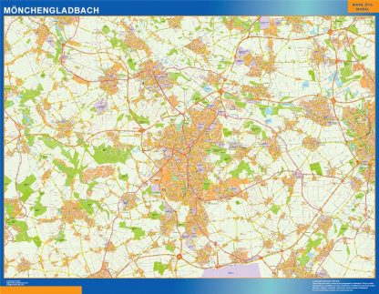 Mapa Monchengladbach en Alemania gigante. Mapas grandes para Chile y América