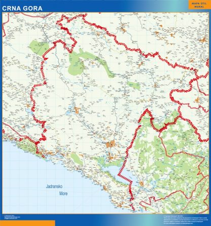 Mapa Montenegro gigante. Mapas grandes para Chile y América