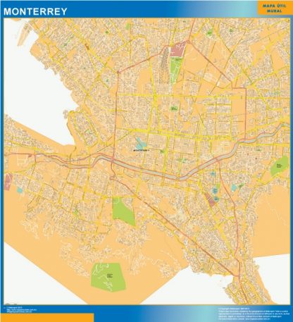Mapa Monterrey Centro en Mexico gigante. Mapas grandes para Chile y América