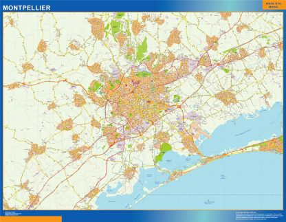 Mapa Montpellier en Francia gigante. Mapas grandes para Chile y América