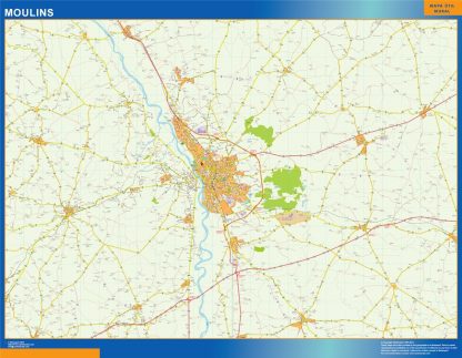 Mapa Moulins en Francia gigante. Mapas grandes para Chile y América
