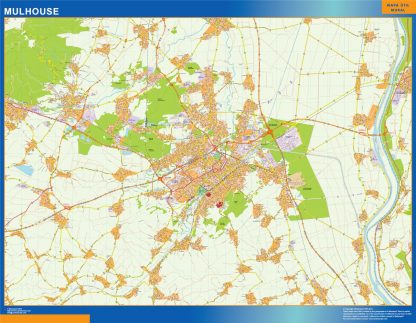 Mapa Mulhouse en Francia gigante. Mapas grandes para Chile y América