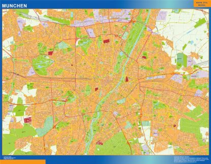 Mapa Munchen en Alemania gigante. Mapas grandes para Chile y América