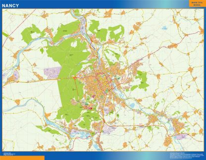 Mapa Nancy en Francia gigante. Mapas grandes para Chile y América