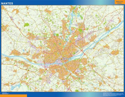 Mapa Nantes en Francia gigante. Mapas grandes para Chile y América
