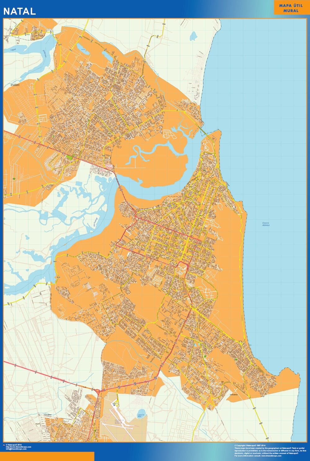 Mapa Natal Brasil gigante. Mapas grandes para Chile y América